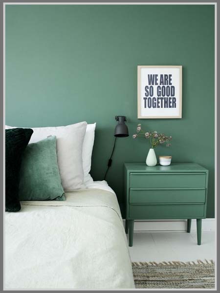 Kamar tidur warna hijau